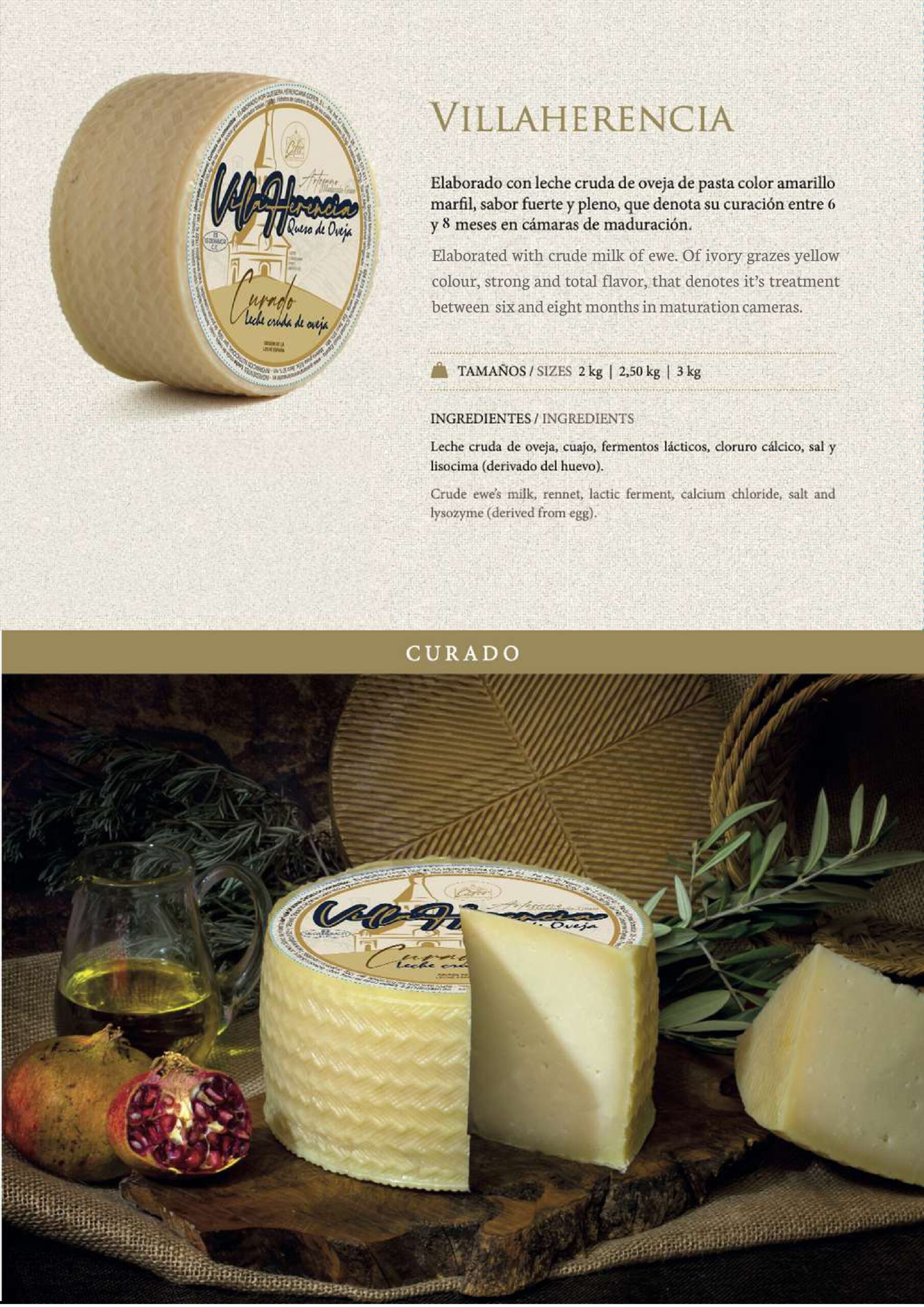 Queso de Oveja Curado Artesano VillaHerencia - Imagen 3