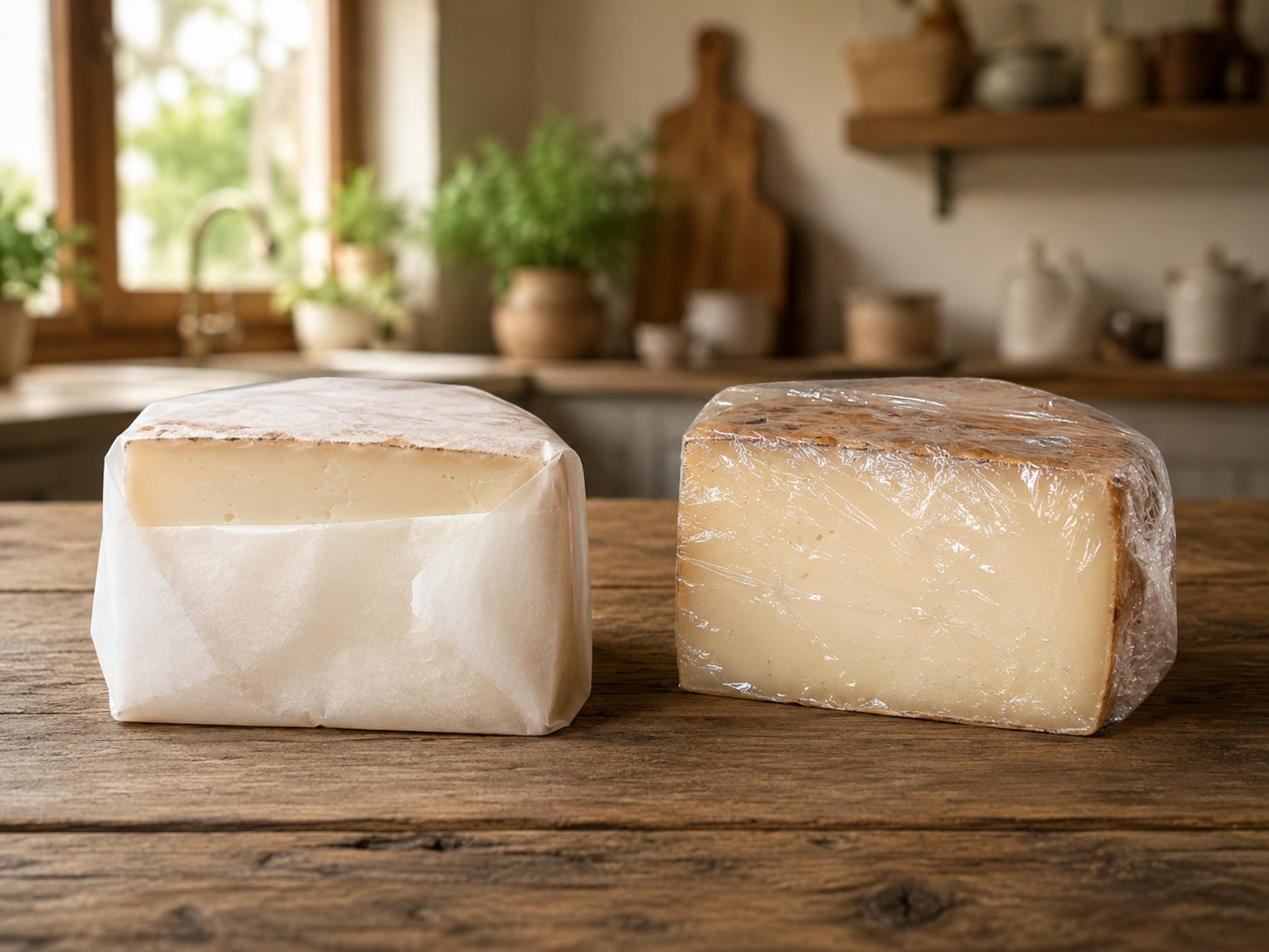 Conservación de una cuña de queso manchego